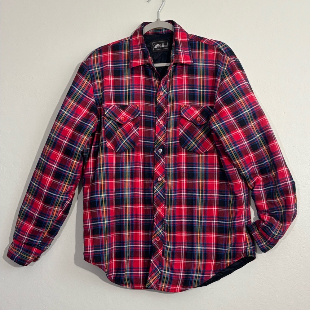 Lined Red Plaid Utility Jacket